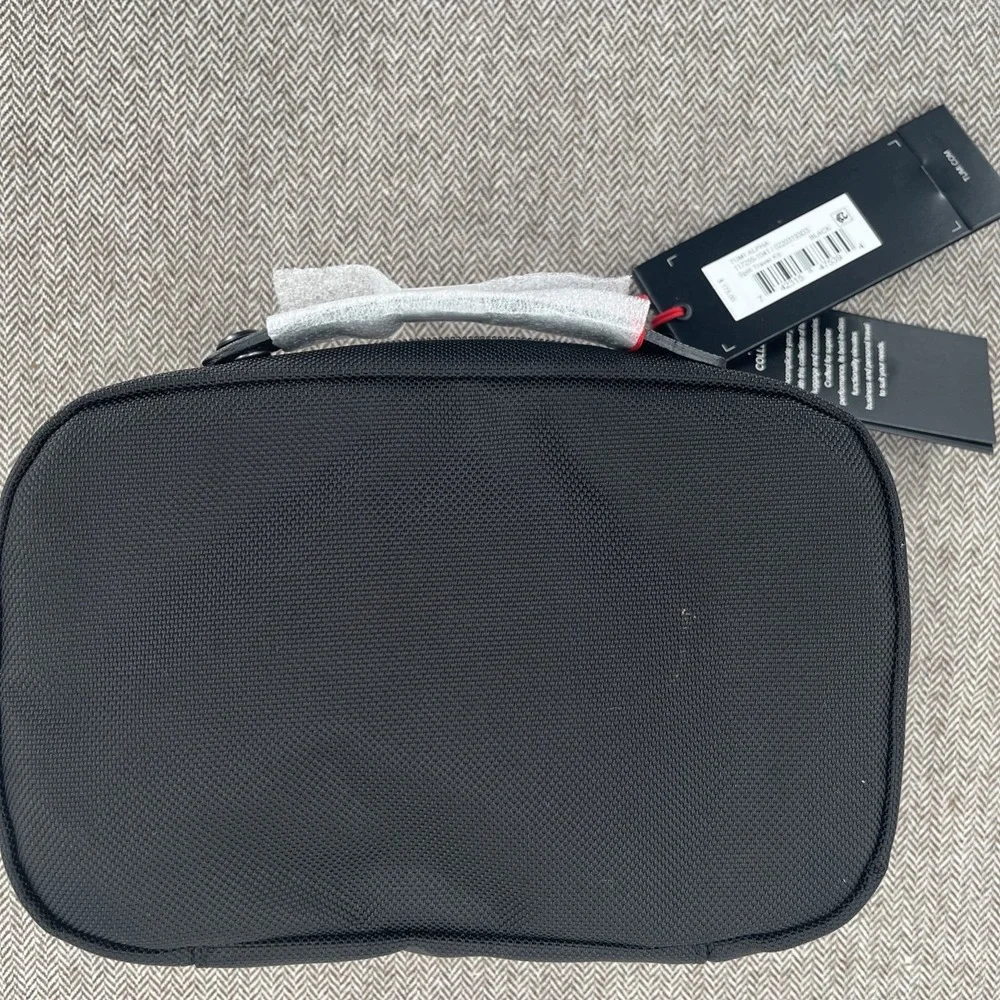 TUMI Black Alpha 3 Split Zip Around Travel Bag Initials 